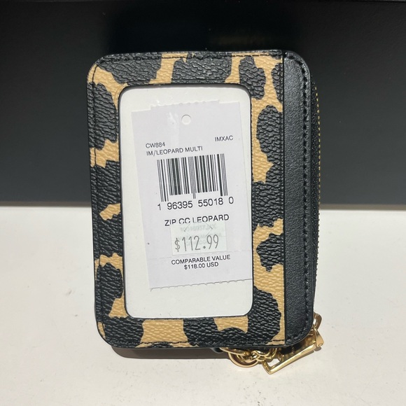 NWT Coach Outlet Zip Card Case Leopard Print - Picture 5 of 5